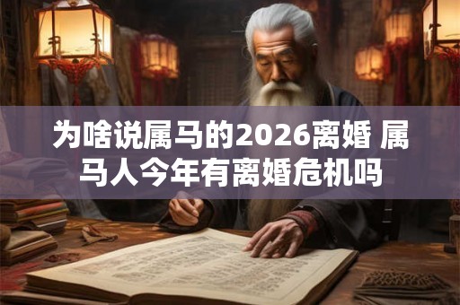 为啥说属马的2026离婚 属马人今年有离婚危机吗