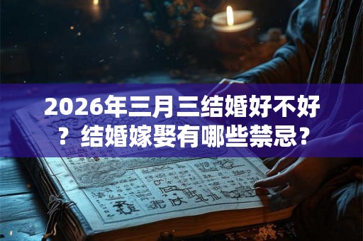 2026年三月三结婚好不好？结婚嫁娶有哪些禁忌？