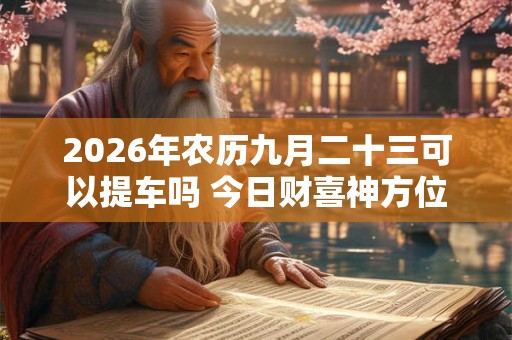 2026年农历九月二十三可以提车吗 今日财喜神方位