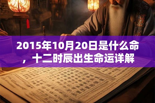 2015年10月20日是什么命，十二时辰出生命运详解