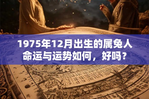1975年12月出生的属兔人命运与运势如何，好吗？