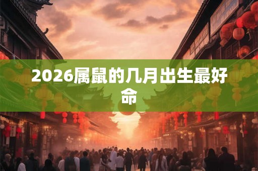 2026属鼠的几月出生最好命 2026属鼠的几月出生最好命