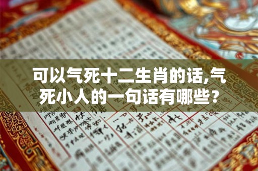 可以气死十二生肖的话,气死小人的一句话有哪些？