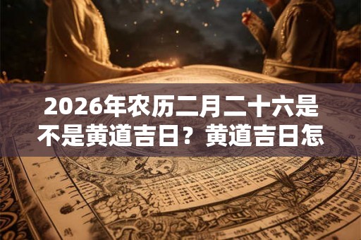 2026年农历二月二十六是不是黄道吉日?黄道吉日怎么看? 2026年农历二月二十六是不是黄道吉日?黄道吉日怎么看?
