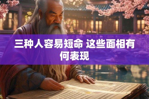三种人容易短命 这些面相有何表现 三种人容易短命 这些面相有何表现