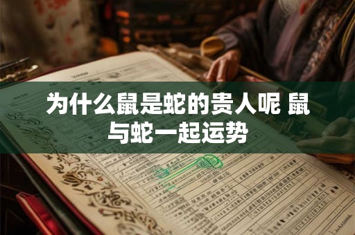 为什么鼠是蛇的贵人呢 鼠与蛇一起运势