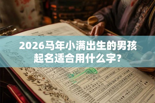 2026马年小满出生的男孩起名适合用什么字？