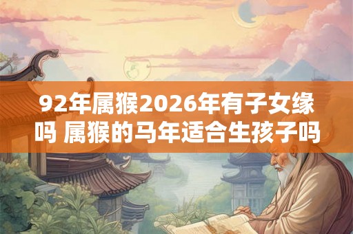 92年属猴2026年有子女缘吗 属猴的马年适合生孩子吗