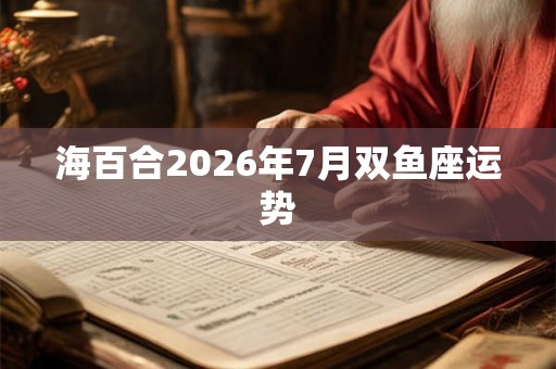 海百合2026年7月双鱼座运势