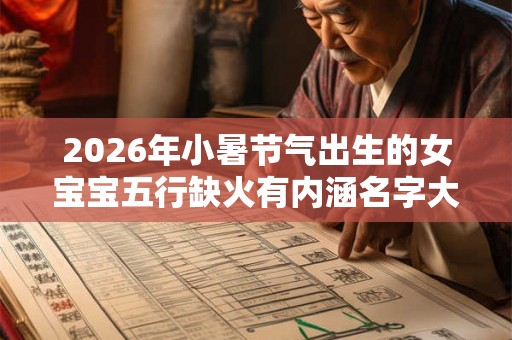 2026年小暑节气出生的女宝宝五行缺火有内涵名字大全