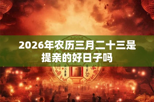 2026年农历三月二十三是提亲的好日子吗