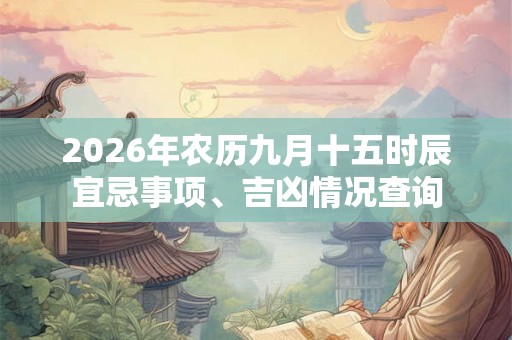 2026年农历九月十五时辰宜忌事项、吉凶情况查询 2026年农历九月十五时辰宜忌事项、吉凶情况查询