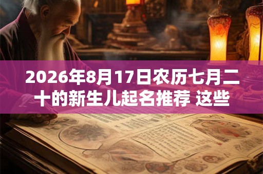 2026年8月17日农历七月二十的新生儿起名推荐 这些字起名绝绝紫