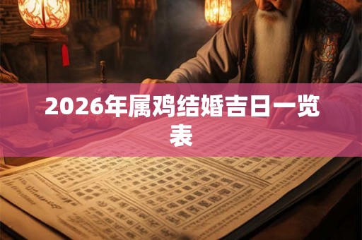 2026年属鸡结婚吉日一览表