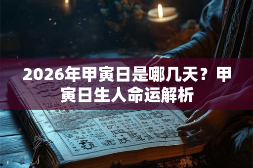 2026年甲寅日是哪几天？甲寅日生人命运解析