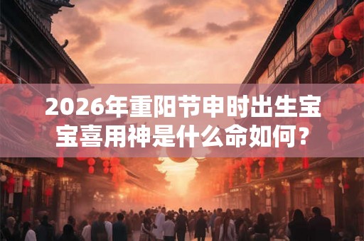 2026年重阳节申时出生宝宝喜用神是什么命如何? 2026年重阳节申时出生宝宝喜用神是什么命如何?