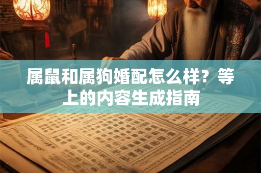 属鼠和属狗婚配怎么样？等上的内容生成指南