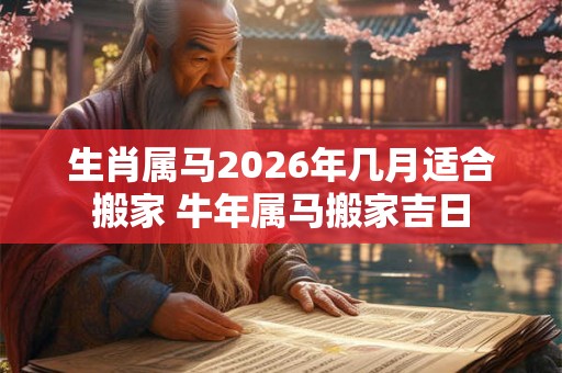 生肖属马2026年几月适合搬家 牛年属马搬家吉日 生肖属马2026年几月适合搬家 牛年属马搬家吉日