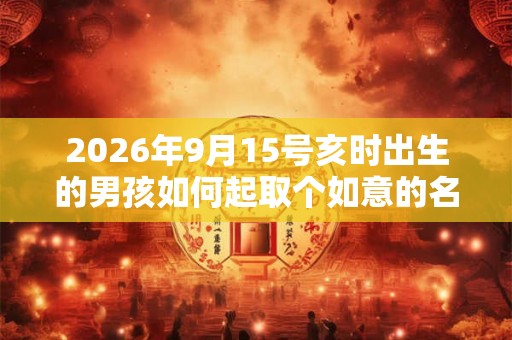 2026年9月15号亥时出生的男孩如何起取个如意的名字,五行属什么 2026年9月15号亥时出生的男孩如何起取个如意的名字,五行属什么