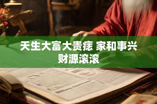 天生大富大贵痣 家和事兴财源滚滚