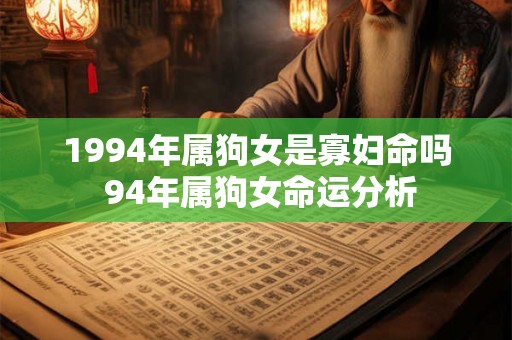 1994年属狗女是寡妇命吗 94年属狗女命运分析