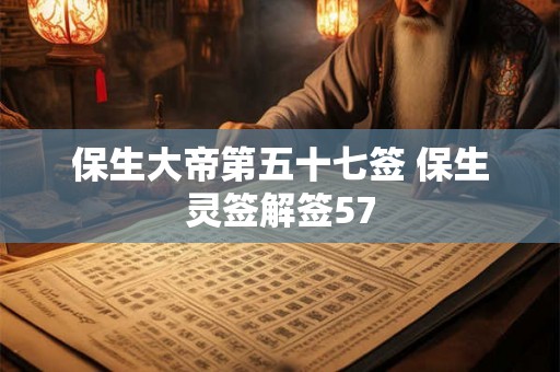 保生大帝第五十七签 保生灵签解签57 保生大帝第五十七签 保生灵签解签57