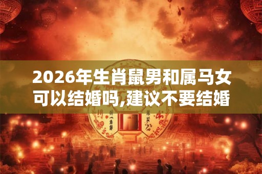 2026年生肖鼠男和属马女可以结婚吗,建议不要结婚 2026年生肖鼠男和属马女可以结婚吗,建议不要结婚
