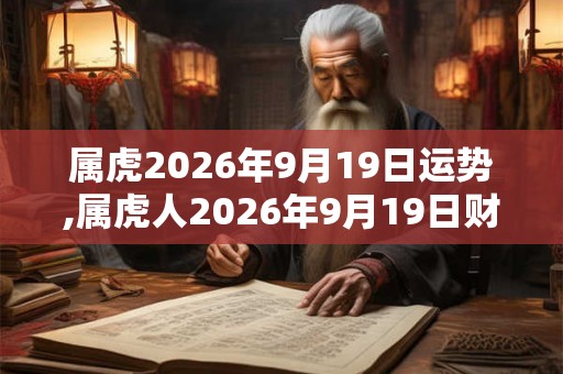 属虎2026年9月19日运势,属虎人2026年9月19日财运,生肖虎2026年9月19日运势