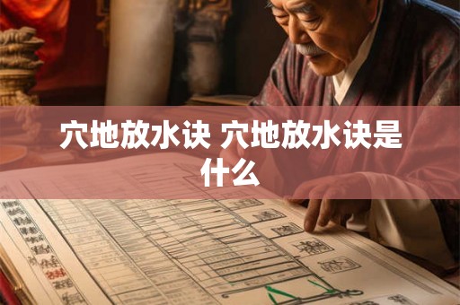 穴地放水诀 穴地放水诀是什么