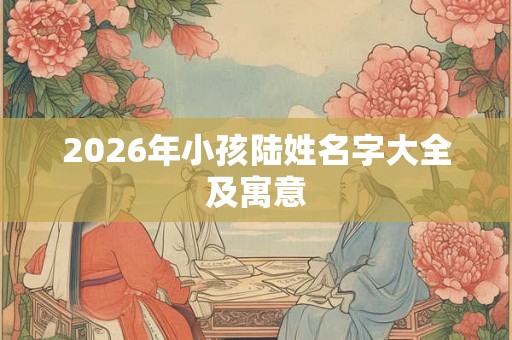 2026年小孩陆姓名字大全及寓意