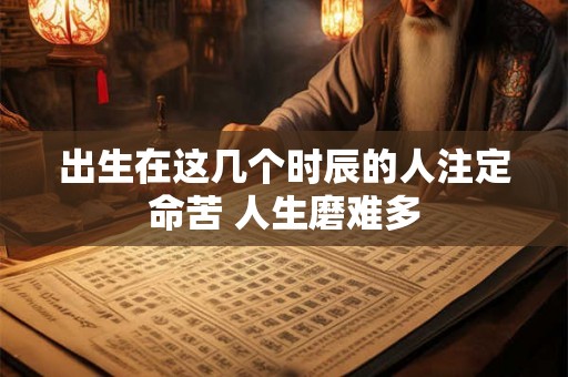 出生在这几个时辰的人注定命苦 人生磨难多