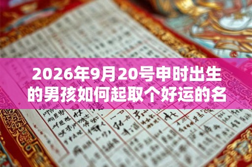 2026年9月20号申时出生的男孩如何起取个好运的名字和五行属性