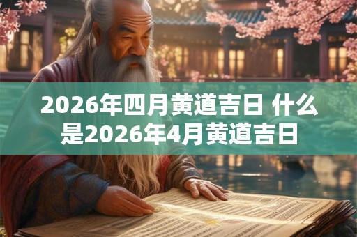 2026年四月黄道吉日 什么是2026年4月黄道吉日