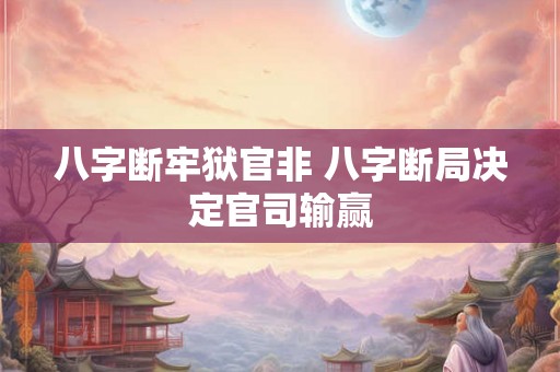 八字断牢狱官非 八字断局决定官司输赢
