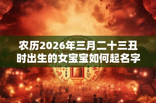 农历2026年三月二十三丑时出生的女宝宝如何起名字好听，五行属什么
