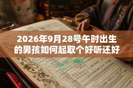 2026年9月28号午时出生的男孩如何起取个好听还好写的名字和五行属性
