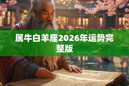 属牛白羊座2026年运势完整版