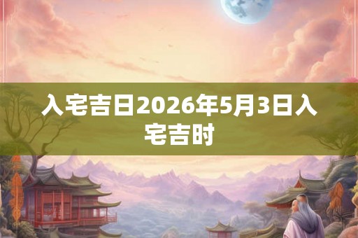 入宅吉日2026年5月3日入宅吉时