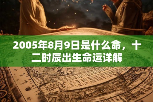2005年8月9日是什么命，十二时辰出生命运详解