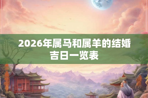 2026年属马和属羊的结婚吉日一览表 2026年属马和属羊的结婚吉日一览表