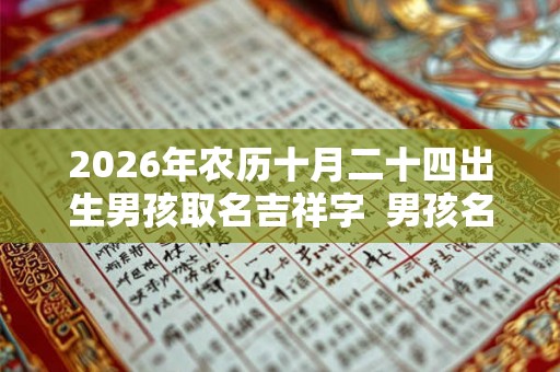 2026年农历十月二十四出生男孩取名吉祥字  男孩名字推荐