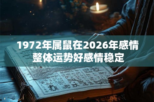 1972年属鼠在2026年感情 整体运势好感情稳定
