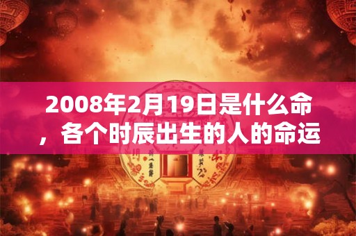 2008年2月19日是什么命,各个时辰出生的人的命运 2008年2月19日是什么命,各个时辰出生的人的命运