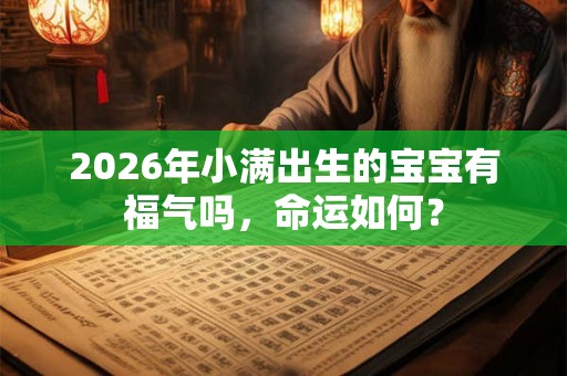 2026年小满出生的宝宝有福气吗，命运如何？