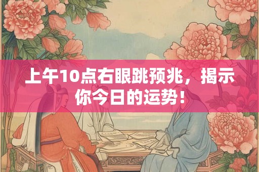 上午10点右眼跳预兆，揭示你今日的运势！