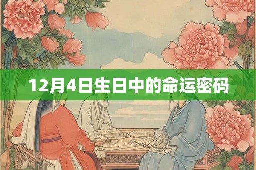 12月4日生日中的命运密码 12月4日生日中的命运密码