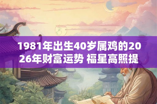 1981年出生40岁属鸡的2026年财富运势 福星高照提升质量