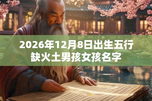 2026年12月8日出生五行缺火土男孩女孩名字