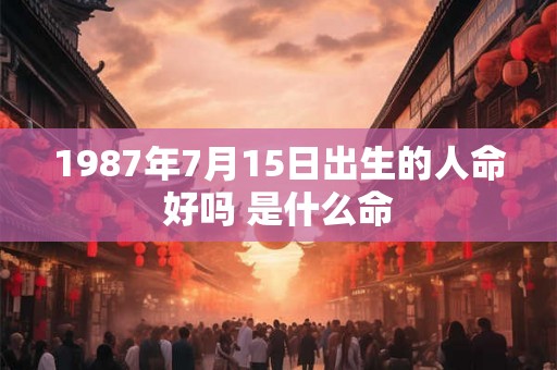 1987年7月15日出生的人命好吗 是什么命