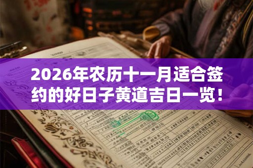 2026年农历十一月适合签约的好日子黄道吉日一览！